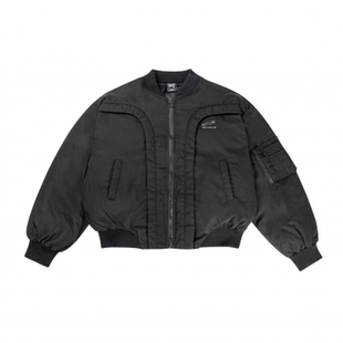 大码300斤解构短款棉衣外套男冬季加厚棒球服高级感飞行夹克棉服