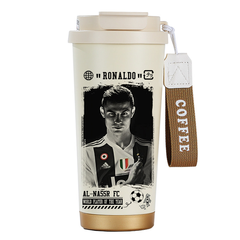 足球运动C罗水杯316不锈钢保温杯定制球迷比赛奖励纪念品学生杯子