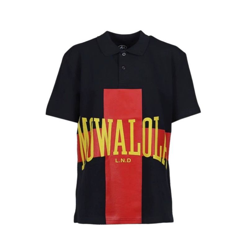 Mowalola十字架字母印花POLO衫