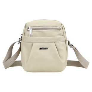 帆布包女斜挎小包轻便多层尼龙布妈妈包简约休闲单肩包散步手机包