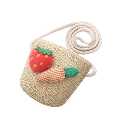 网红儿童包包草编斜挎可爱宝宝