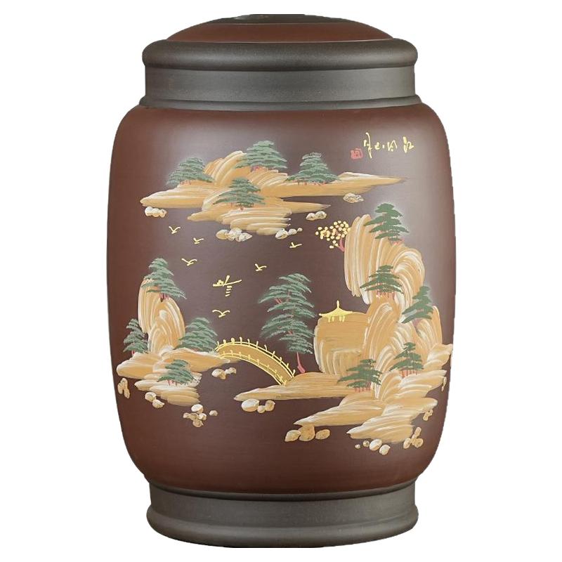 35饼灯笼款宜兴紫砂茶叶罐
