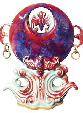 陶瓷祝福中式客厅窑变釉摆件