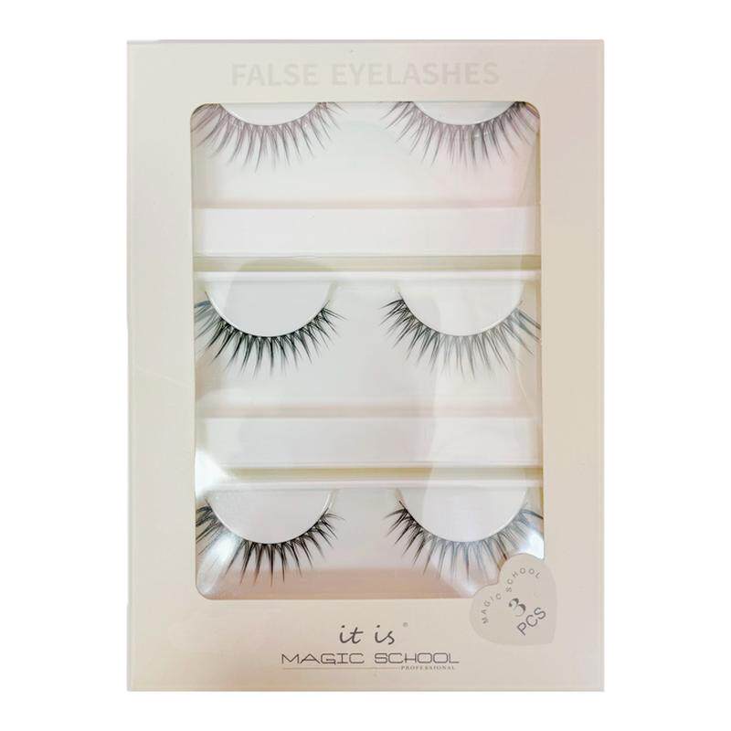 亚裔韩系人鱼公主狐系爱豆女团黑梗假睫毛浓颜毛流浓密自然三对装