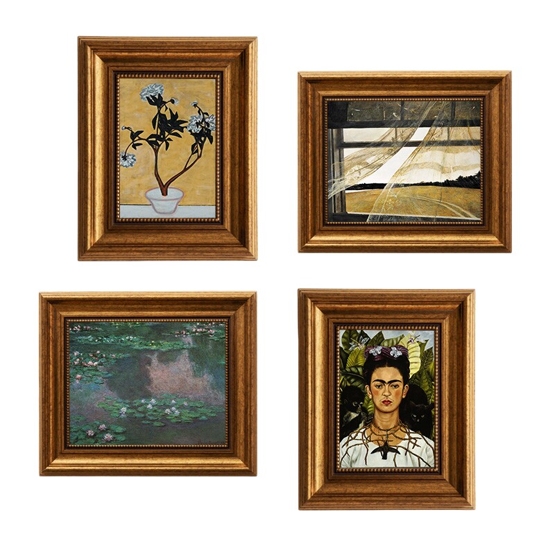 欧式艺术复古相框摆台弗里达油画框美式装饰挂画6寸7寸10寸摆件