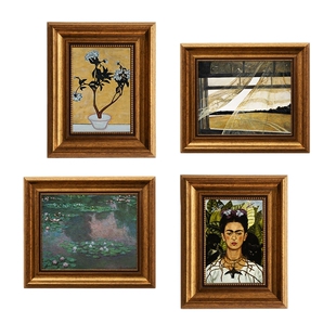 欧式艺术复古相框摆台弗里达油画框美式装饰挂画6寸7寸10寸摆件