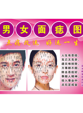 男女脸部祛斑去痣挂图美容院海报