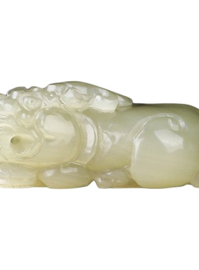 冰种青白玉招财貔貅吊坠男款礼物