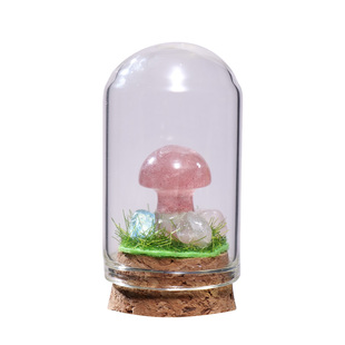 天然水晶原石蘑菇微景观矿石标本儿童科普节日礼物家居装饰摆件