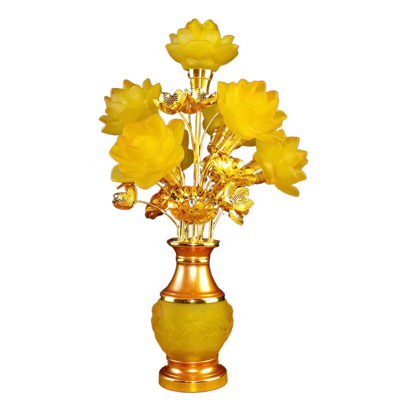 led七彩琉璃莲花灯佛供灯插电荷花灯/河灯