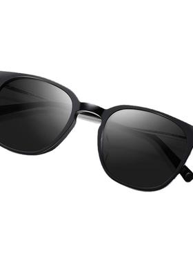 明月逸夫眼镜墨镜近视男超轻板材钛合金防紫外线女防晒眼镜YF6400