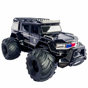 大号水陆两栖遥控汽车儿童警车玩具四驱赛车攀爬越野车警笛声灯光