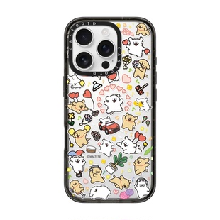 CASEOOTD线条小狗适用于苹果17Pro手机壳iPhone17/16/15/Pro/Max防摔保护壳磁吸14pro卡通13/12/11壳明星同款