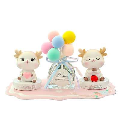 汽车摆件一鹿平安车内装饰用品新款创意车载网红小鹿男士车用品新