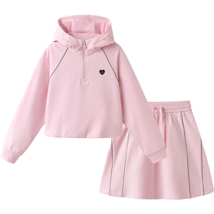 巴拉巴拉女童裙子套装中大童运动卫衣短裙两件套春秋款童装儿童潮