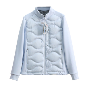 吊卡1288 防风防泼水 90鸭绒+热反射 情侣款冬季拼接式立领羽绒服