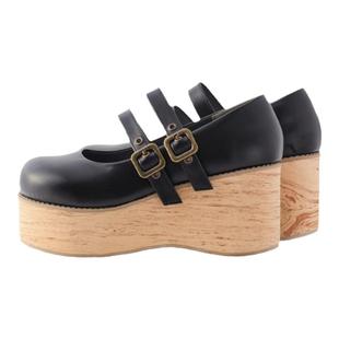 【现货】双扣松糕木纹版摩多modo原创木底复古lolita厚底鞋