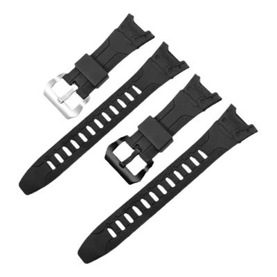 适用卡西欧PROTREK系列PRG-110Y/C/PRW-1300Y系列黑色硅胶手表带