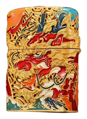 正版佐罗防风煤油打火机镀金珐琅