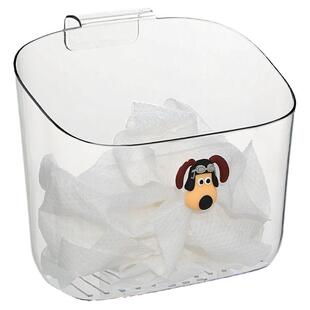 废弃洗脸巾收纳盒壁挂二次擦脸纸回收盒用过的棉柔巾透明挂篮沥水