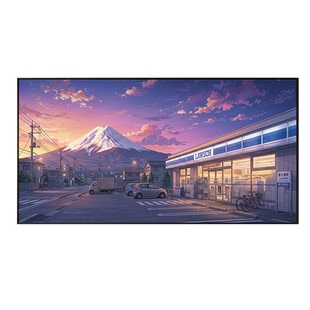宫崎骏治愈风装饰画客厅沙发背景墙横版挂画新海诚风卧室床头壁画