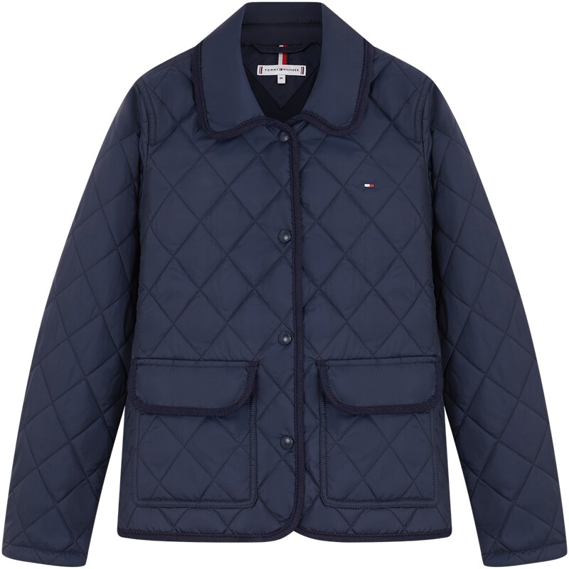 Tommy女装菱格绗缝轻薄翻领棉服