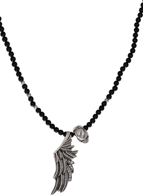 十字架骷髅黑玛瑙项链