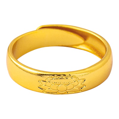 潮流越南沙金指环宫廷风莲花活口戒指女百搭高级久不掉色饰品女款