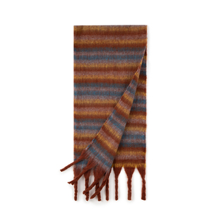 美拉德围巾冬季女棕色彩色韩系