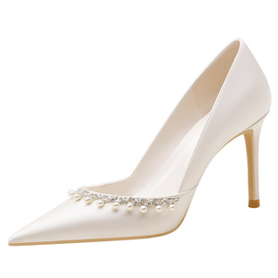 monobabie法式婚鞋女 2025年新款白色主婚纱鞋新娘单鞋订婚旗袍鞋