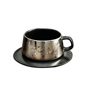 黛慕咖啡杯碟套装家用陶瓷杯子高档精致茶杯女士个人专用马克杯