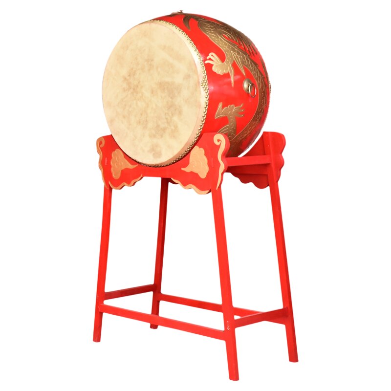 大鼓牛皮鼓中国红立式战鼓龙鼓