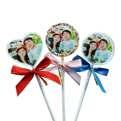 定制棒棒糖果照片刻字企业logo