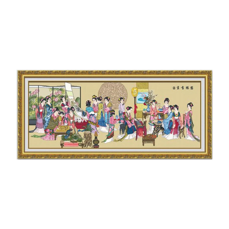 KS客厅米大画古典人物美女十字绣