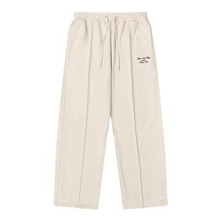 FEAROM 2023春季褶皱男女潮牌INS休闲裤设计感潮流麂皮运动长裤