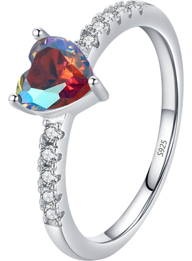 摩典纯银甜美高级感心形戒指