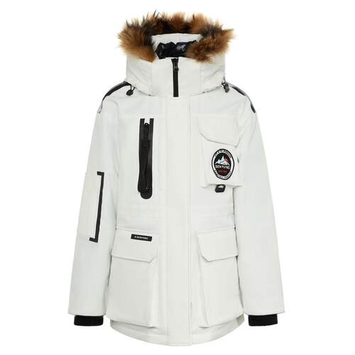 雪中飞冬季鹅绒工装男女羽绒服貉子毛领情侣装外套