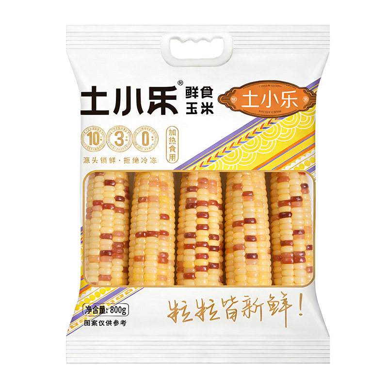 土小乐小花糯甜糯玉米新鲜营养非即食非转基因拉丝真空锁鲜800g装 鲜营实拍商品图
