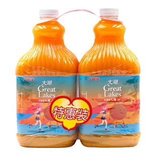 上好佳大湖果汁橙汁苹果汁桃汁100%浓缩汁大瓶装水果饮料2L*6瓶箱