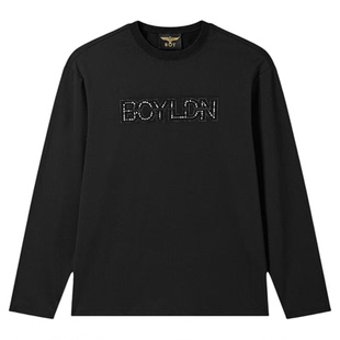 【伦敦曜钻】BOYLONDON圆领长袖T恤26秋冬男女7A抗菌上衣N00907