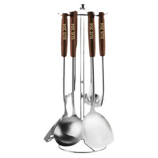 加厚304不锈钢炒菜铁铲子锅铲煎铲汤勺漏勺家用厨具套装厨师专用