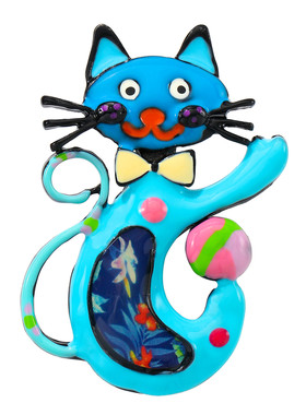 彩色珐琅可爱卡通猫咪胸针个性小众设计感毛衣别针连衣裙西装配饰