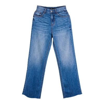 A21宽松高腰阔腿牛仔裤