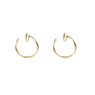 chingie复古港风磨砂金无耳洞蚊香盘耳夹欧美高级感耳圈无痛耳环