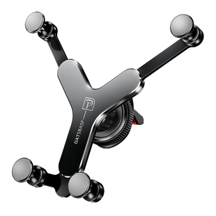 手机车载支架重力感应卡扣式2024新款空调出风口竖形汽车内用懒人导航专用金属挂钩小车上创意高档固定支撑驾