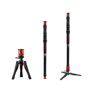 印迹 全新眼镜蛇第三代一键升降伸缩独脚架A150S 脚踩快拆户外便携专业相机微单反摄影摄像液压云台