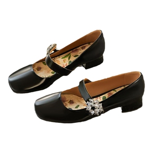 张予曦同款natursun法式玛丽珍鞋秋季小香风气质黑色单鞋女鞋