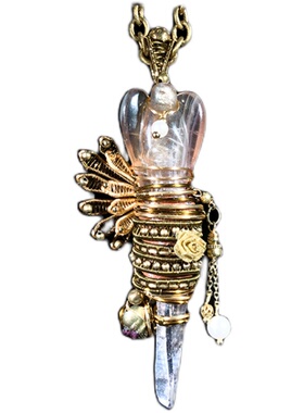 天使激光柱项链克鲁兹水晶