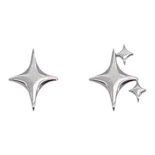 【Lucky pet~】不规则光芒星星几何搭配迷你小巧精致S925银耳钉