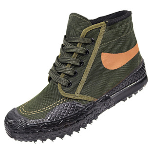 3531高帮黄胶鞋劳保鞋男工地耐磨解放鞋加厚橡胶底高腰农田棉鞋